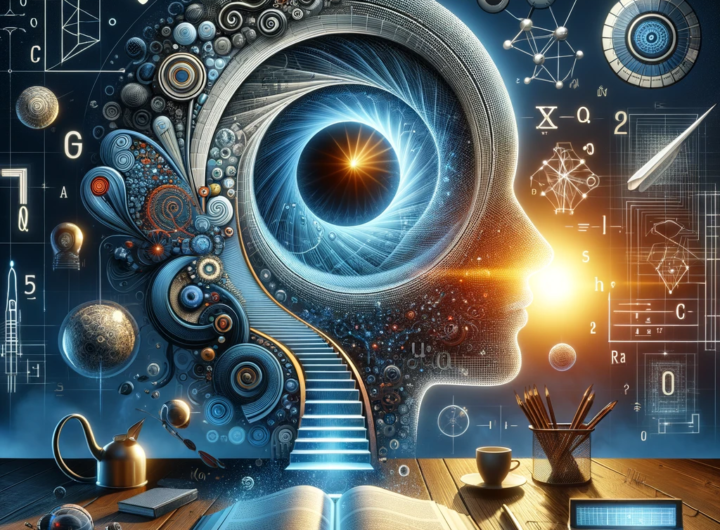 Conceptual image representing Q* at OpenAI, symbolizing advanced AI technology and mathematical innovation in a futuristic setting.