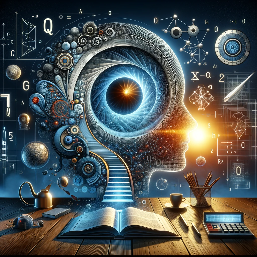 Conceptual image representing Q* at OpenAI, symbolizing advanced AI technology and mathematical innovation in a futuristic setting.