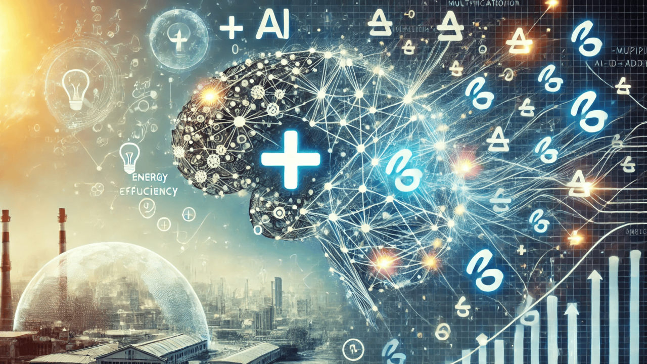 Abstract neural network simplifying to addition symbols representing energy-efficient AI